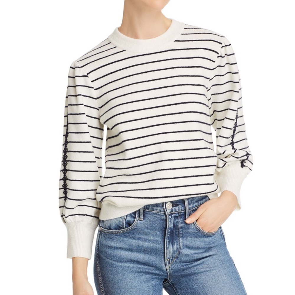 SJYP striped embroidered sweater top Small NWT $400